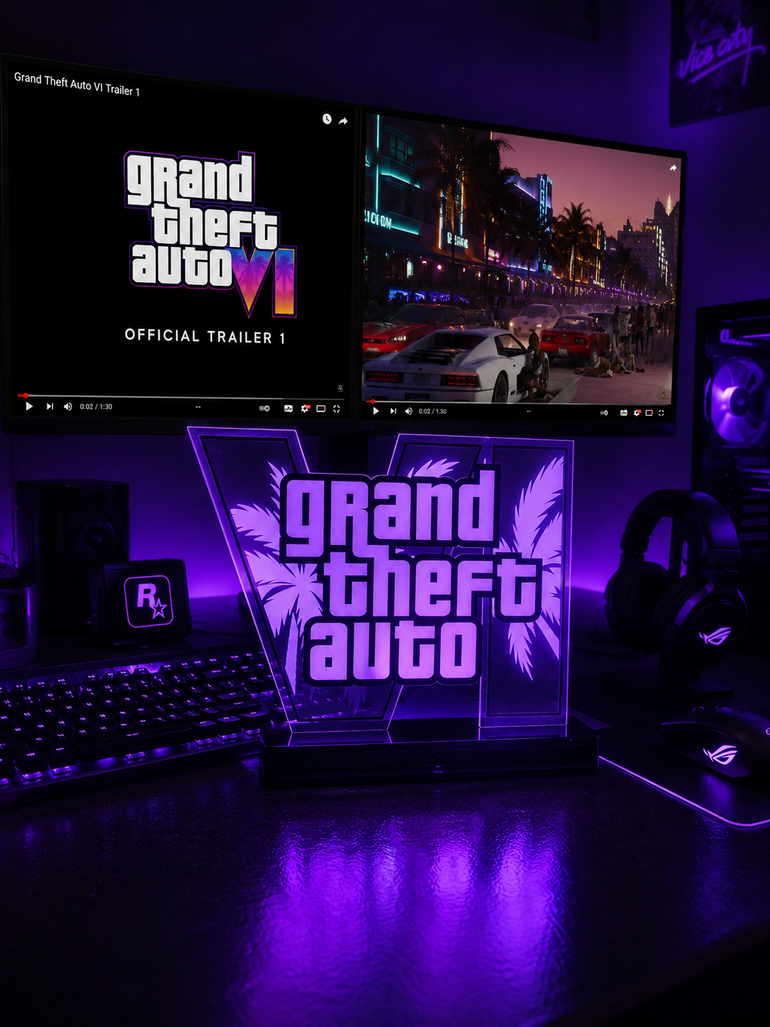 GTA VI RGB Acrylic Lamp – Luxury Gaming lamp