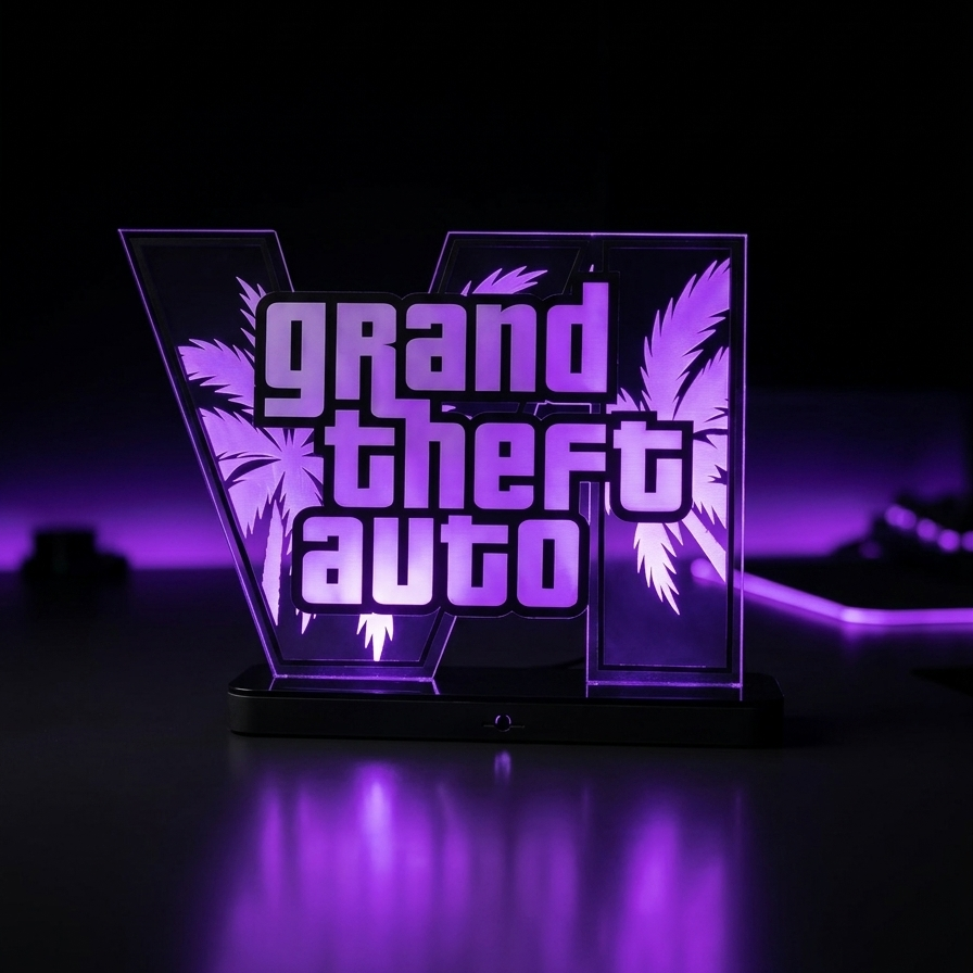 Grand Theft Auto VI RGB Acrylic Lamp – Luxury Gaming lamp